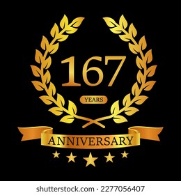 167 th Anniversary logo template illustration. suitable for you