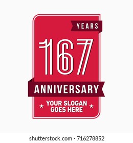 167 years anniversary design template. Vector and illustration.