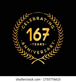 167 years design template. 167th logo. Vector and illustration.