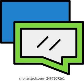 168 - Conversation Flat Vector Icon Design