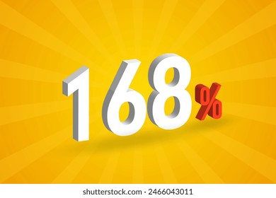 168% discount 3D text for sells and promotion.