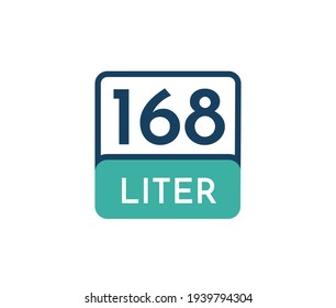 168 liters icon vector illustration