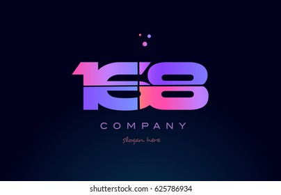 168 pink blue purple number digit numeral dots creative company logo vector icon design template