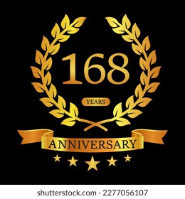 168 th Anniversary logo template illustration. suitable for you