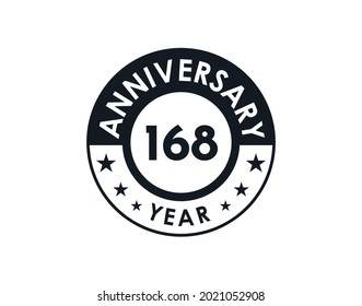 168 years anniversary badge vector design