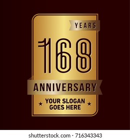 168 years anniversary design template. Vector and illustration.