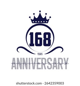 168 anos aniversário logotipo fita azul