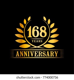 168 years anniversary logo template.