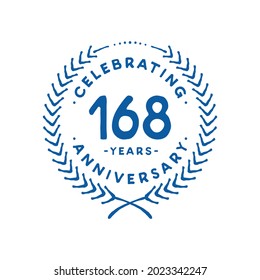Plantilla de diseño de 168 años. 168º vector e ilustración.