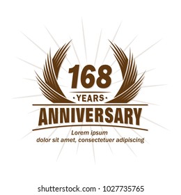 168 years vector and illustration template.