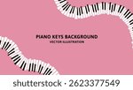16:9 background material. Vector illustration data of a retro design of curved piano keys