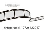 16:9 background material: Vector illustration data of dynamic 35mm photographic film