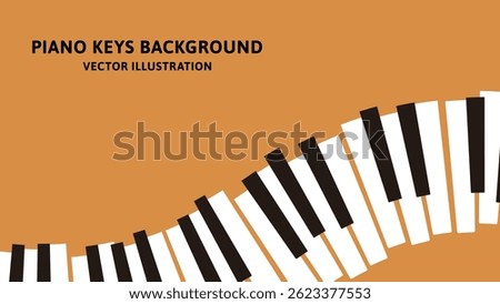 16:9 background material. Vector illustration data of a retro design of curved piano keys