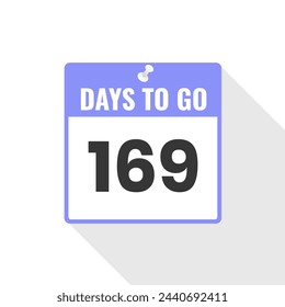 169 Days Left Countdown sales icon. 169 days left to go Promotional banner