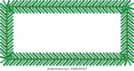 16:9 format coniferous wood frame for background isolated