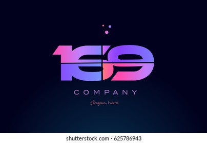 169 pink blue purple number digit numeral dots creative company logo vector icon design template