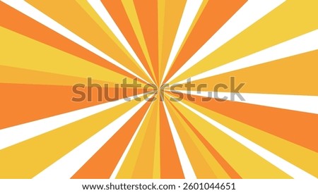 16:9 size orange background material: vector illustration of random width concentrated lines