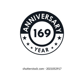 169 years anniversary badge vector design