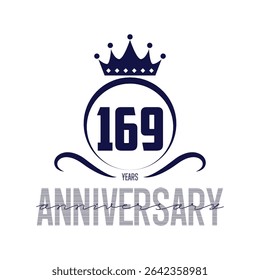 169 years anniversary celebration shield design template. 169th anniversary logo. Vector and illustration.