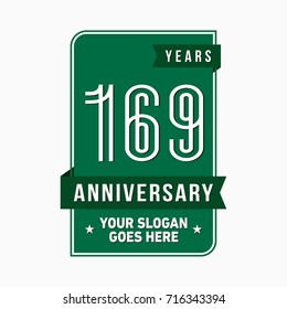 169 years anniversary design template. Vector and illustration.