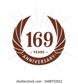 169 years anniversary. Elegant anniversary design. 169years logo.