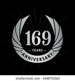 169 years anniversary. Elegant anniversary design. 169years logo.