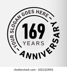 169 years anniversary logo template. Vector and illustration.