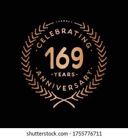 169 years design template. 169th logo. Vector and illustration.