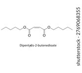 1,6-Diphenyl-1,3,5-hexatriene skeletal structure. triene compound schematic illustration. Simple diagram, chemical formula.