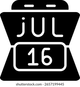Design De Ícone De Vetor De Glifo De 16 Jul