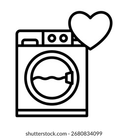 16-Laundry ícone de amor linha vetor.eps