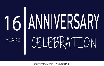 16º aniversário celebração. 16 anos aniversário logotipo banner template.