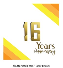 16th anniversary event party. Vector illustration. numbers template for Celebrating.