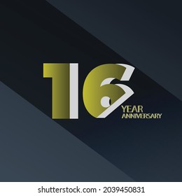 16th anniversary event party. Vector illustration. numbers template for Celebrating.