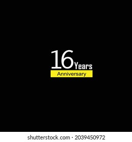 16th anniversary event party. Vector illustration. numbers template for Celebrating.