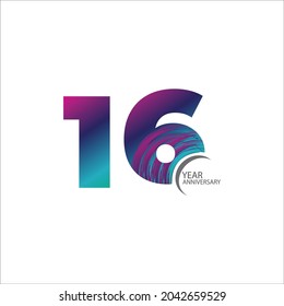 Fiesta del 16 aniversario. Ilustración vectorial. plantilla de números para celebrar.