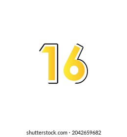 Fiesta del 16 aniversario. Ilustración vectorial. plantilla de números para celebrar.