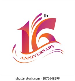 16th anniversary logo vector design