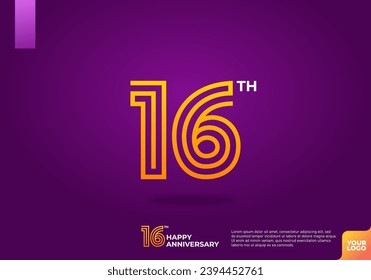 Logotipo del 16 aniversario con fondo morado oscuro