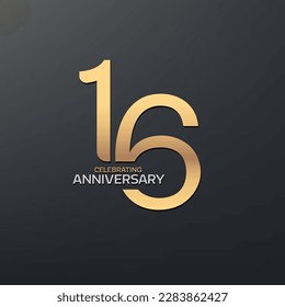 16th Anniversary logotype design. modern Celebrate Anniversary Logo