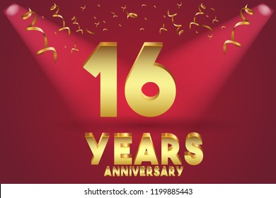 16th Anniversary numbers. background for anniversary