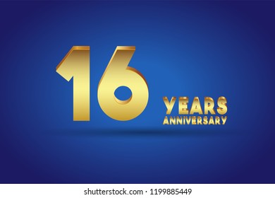 16th Anniversary numbers. background for anniversary