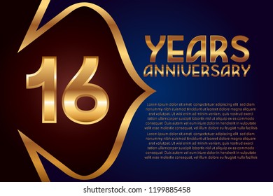 16th Anniversary numbers. background for anniversary