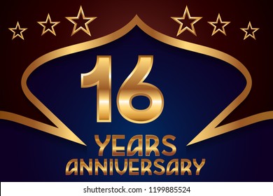 16th Anniversary numbers. background for anniversary