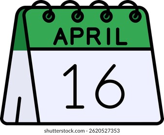 16th of April Line vector Icon Design
