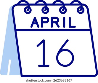 16th of April Line vector Icon Design