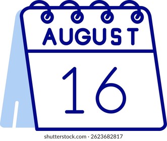 16th of August Line vector Icon Design