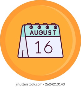 16th of August Line vector Icon Design