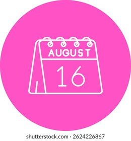 16th of August Line vector Icon Design