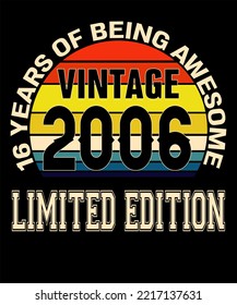 16th Birthday Vintage Legends Born In August 2006 16 Years Old Retro Birthday Ideas for Men Women